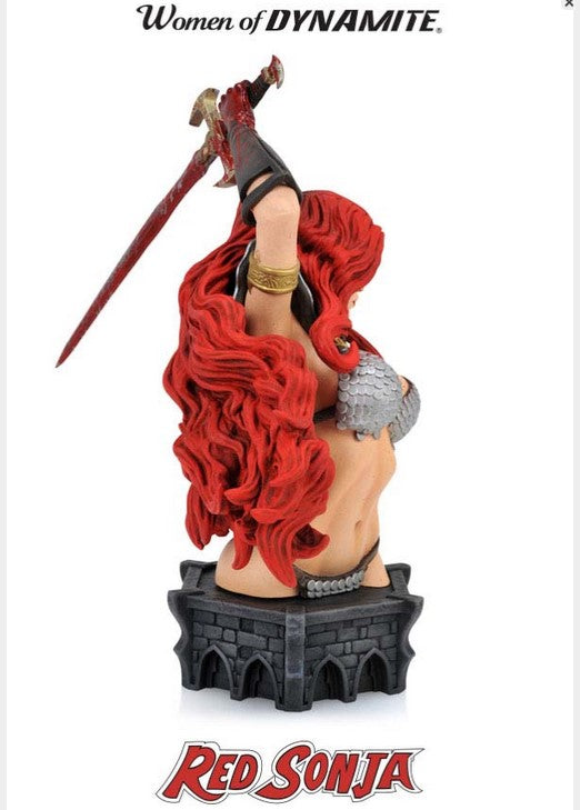 WOMEN OF DYNAMITE: RED SONJA BY ARTHUR ADAMS BUST - BLOOD-SPLATTERED EDITION