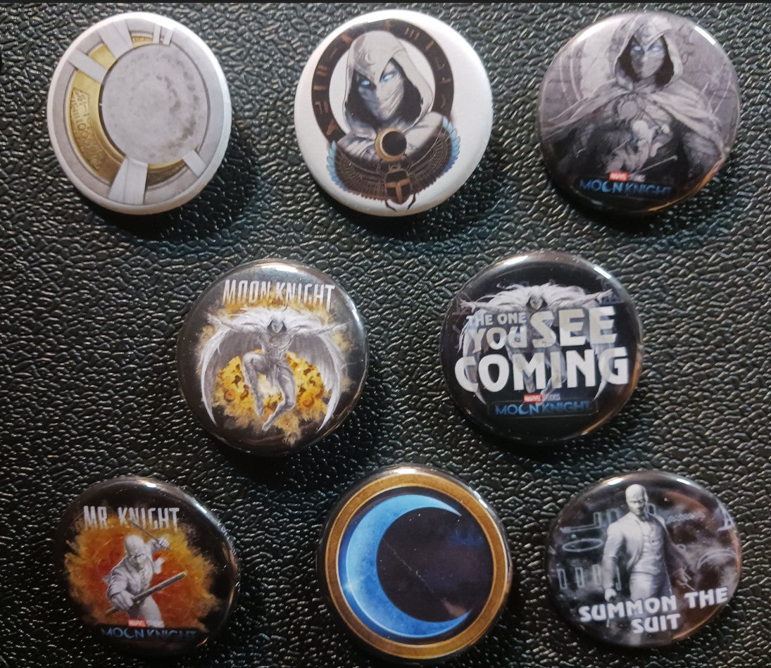 Moon Knight Pins / Buttons - Disney Series sold in an an assortment of 8 Pin sets