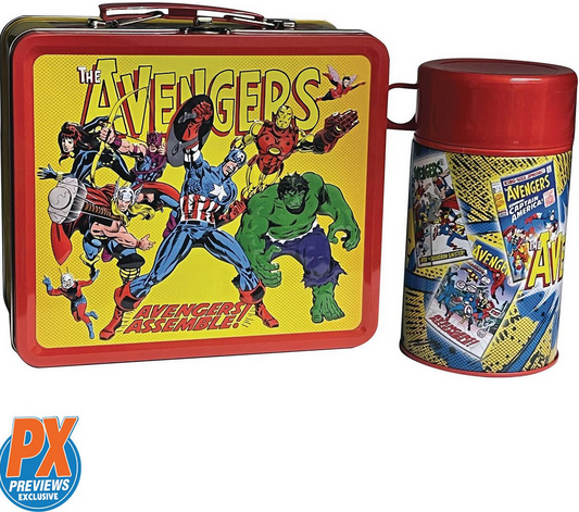 Previews Exclusive Tin Titans THE AVENGERS Lunch Box w/Thermos!