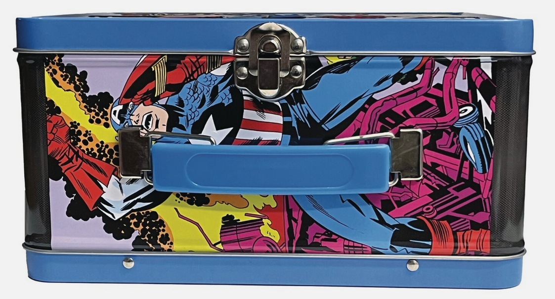 Tin Titans Classic CAPTAIN AMERICA Lunch Box & Thermos PX Previews Exclusive NEW