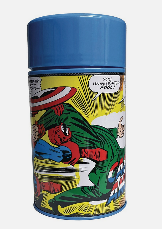 Tin Titans Classic CAPTAIN AMERICA Lunch Box & Thermos PX Previews Exclusive NEW