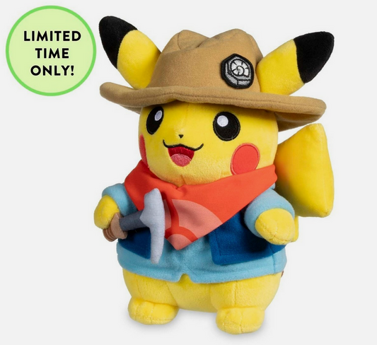 Pokemon Field Museum Fossil Museum: Excavator Pikachu Plush Exhibit 8 1/4" NEW