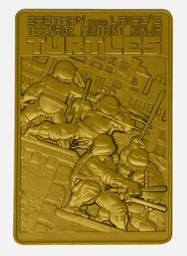 Teenage Mutant Ninja Turtles Comic Book Cover Gold-Plated Limited Edition Metal Ingot