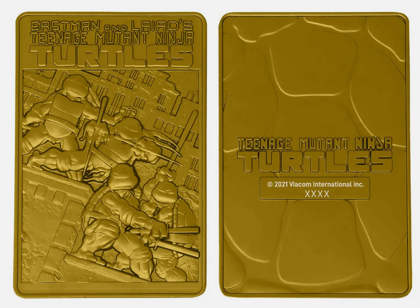 Teenage Mutant Ninja Turtles Comic Book Cover Gold-Plated Limited Edition Metal Ingot